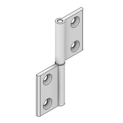 MODULAR SOLUTIONS LIFTOFF ALUMINUM HINGE 64MM X 101MM X 4MM COUNTERSUNK MOUNTING HOLES, NO HARDWARE
